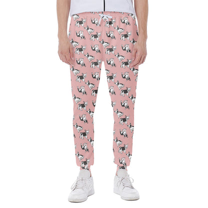 Cute French Bulldog Puppy Pattern Print Scuba Joggers