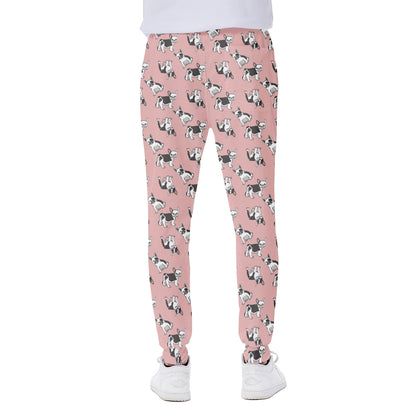 Cute French Bulldog Puppy Pattern Print Scuba Joggers
