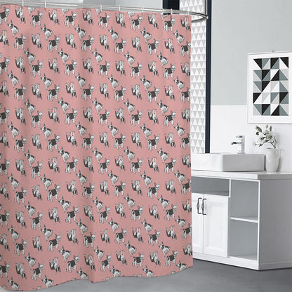Cute French Bulldog Puppy Pattern Print Shower Curtain