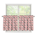Cute French Bulldog Puppy Pattern Print Tier Curtains