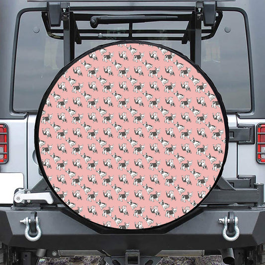 Cute French Bulldog Puppy Pattern Print Tire Cover