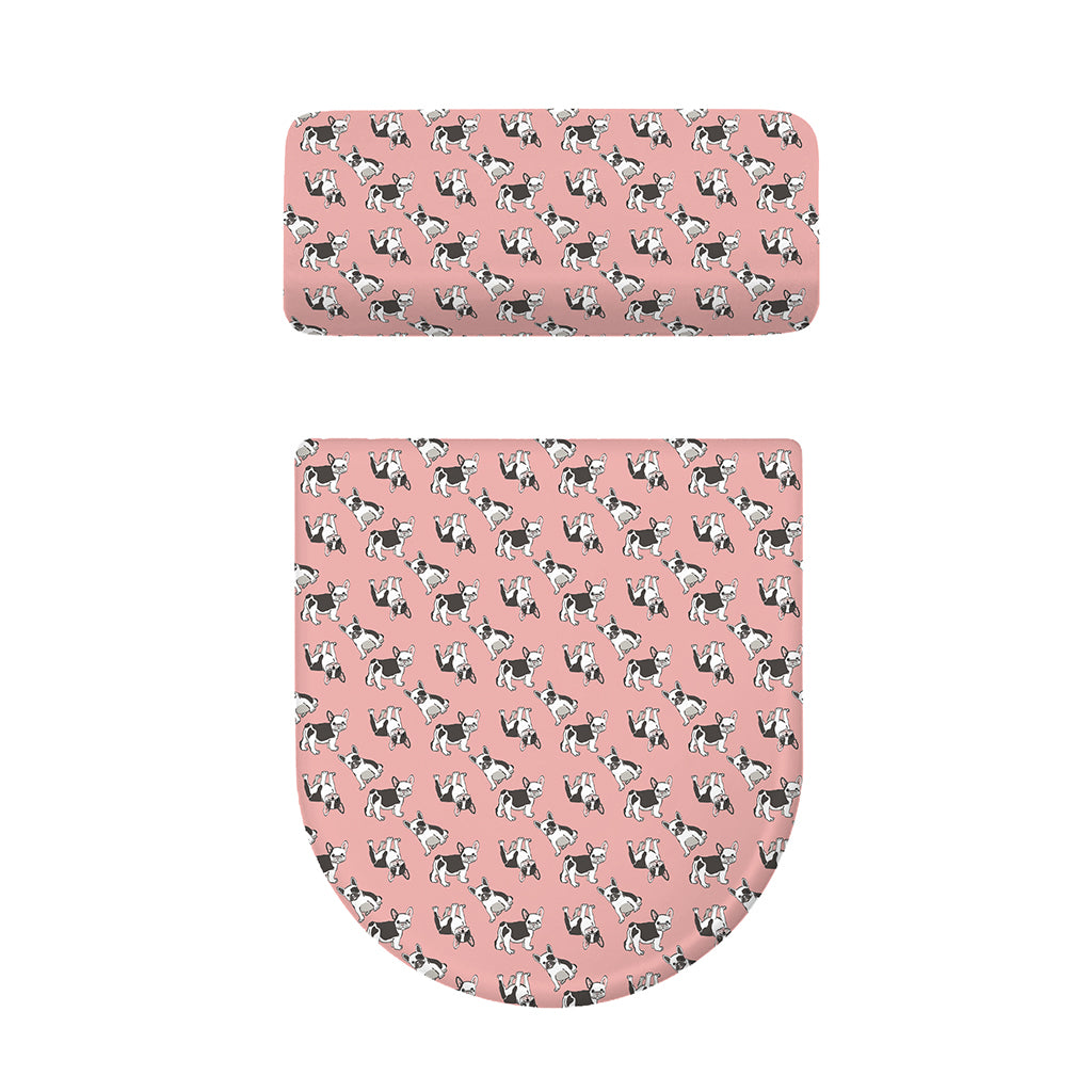 Cute French Bulldog Puppy Pattern Print Toilet Lid And Tank Cover Set