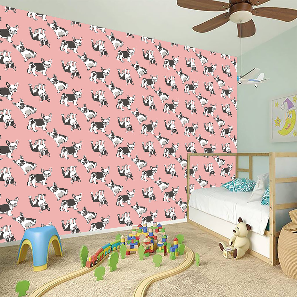 Cute French Bulldog Puppy Pattern Print Wall Sticker