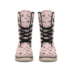 Cute French Bulldog Puppy Pattern Print Winter Boots