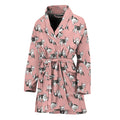 Cute French Bulldog Puppy Pattern Print Women's Bathrobe