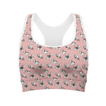 Cute French Bulldog Puppy Pattern Print Women's Sports Bra