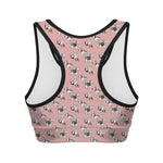 Cute French Bulldog Puppy Pattern Print Women's Sports Bra