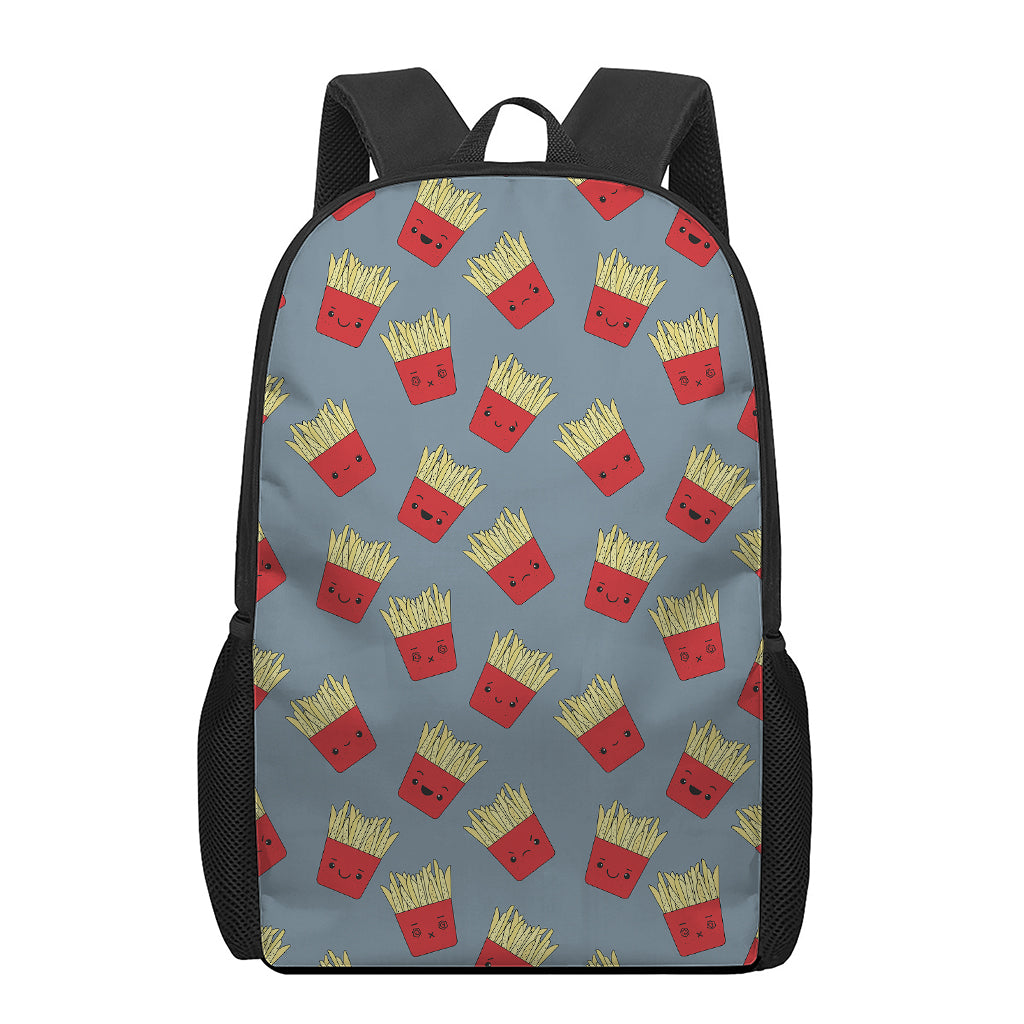 Cute French Fries Pattern Print 17 Inch Backpack