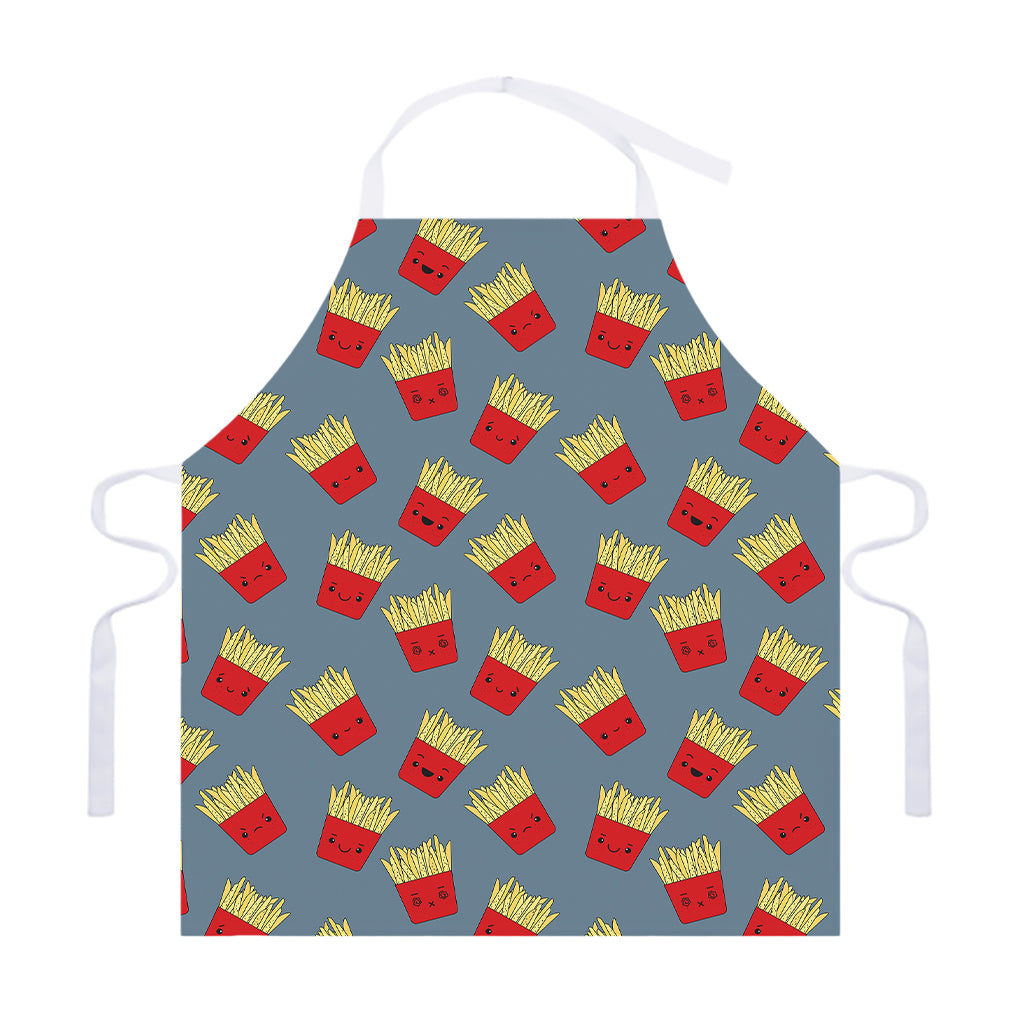 Cute French Fries Pattern Print Adjustable Apron