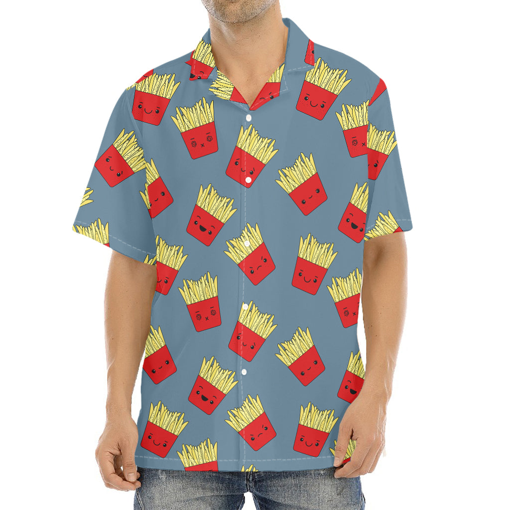 Cute French Fries Pattern Print Aloha Shirt