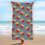 Cute French Fries Pattern Print Beach Towel