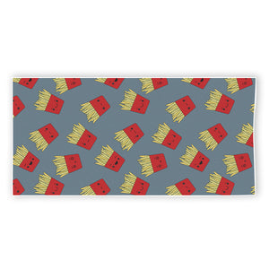 Cute French Fries Pattern Print Beach Towel