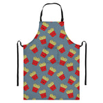 Cute French Fries Pattern Print Bib Apron With Pocket
