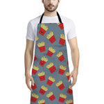 Cute French Fries Pattern Print Bib Apron With Pocket