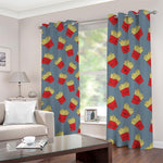 Cute French Fries Pattern Print Blackout Grommet Curtains