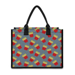Cute French Fries Pattern Print Canvas Tote Bag