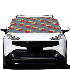 Cute French Fries Pattern Print Car Windshield Snow Cover