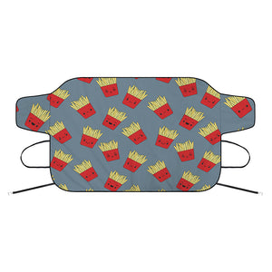 Cute French Fries Pattern Print Car Windshield Snow Cover