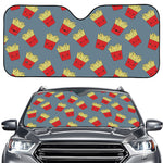 Cute French Fries Pattern Print Car Windshield Sun Shade