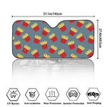 Cute French Fries Pattern Print Car Windshield Sun Shade