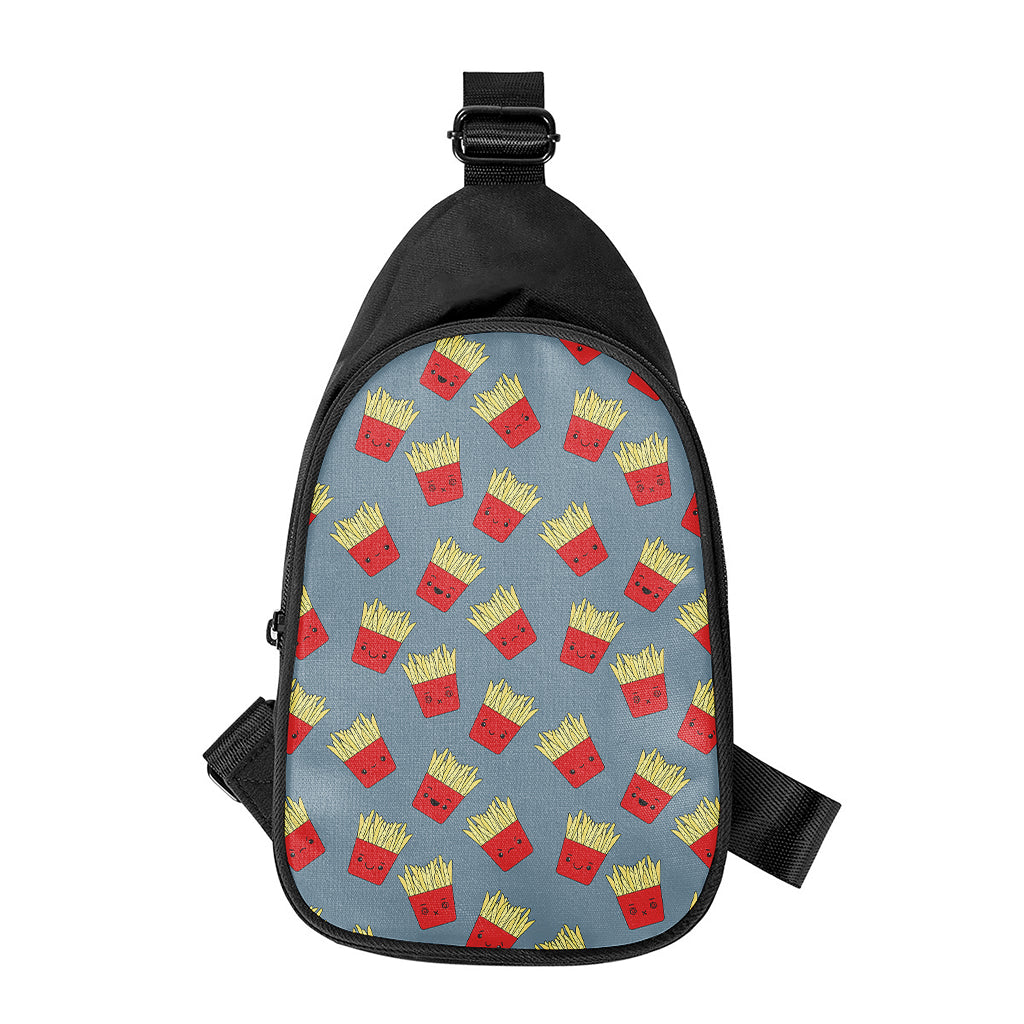 Cute French Fries Pattern Print Chest Bag