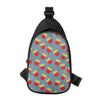 Cute French Fries Pattern Print Chest Bag