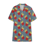 Cute French Fries Pattern Print Cotton Hawaiian Shirt