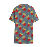 Cute French Fries Pattern Print Cotton Hawaiian Shirt