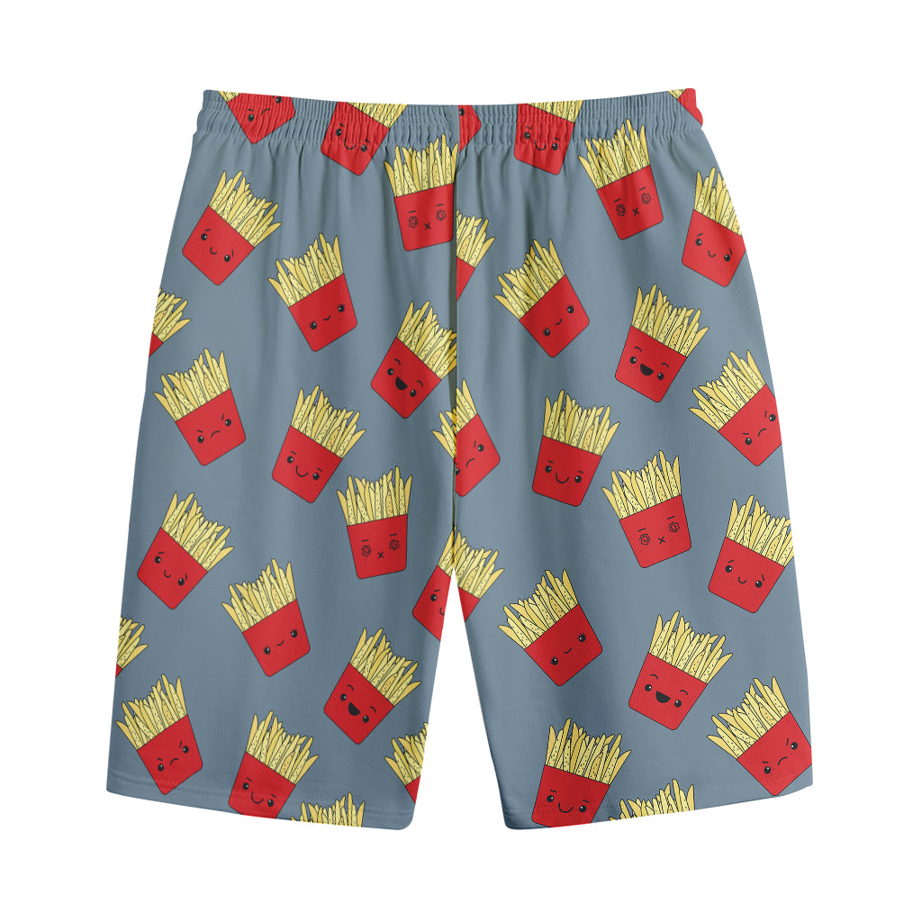 Cute French Fries Pattern Print Cotton Shorts