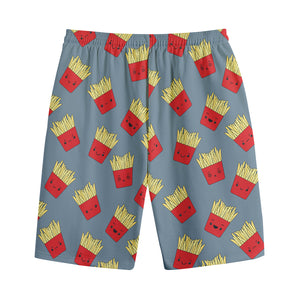 Cute French Fries Pattern Print Cotton Shorts