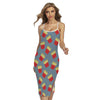 Cute French Fries Pattern Print Cross Back Cami Dress