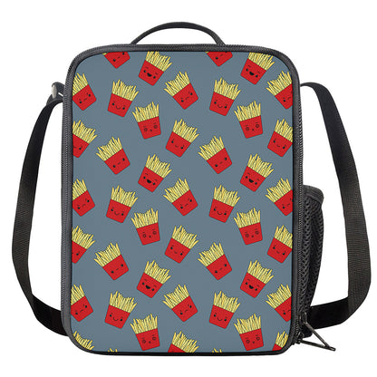Cute French Fries Pattern Print Crossbody Lunch Bag