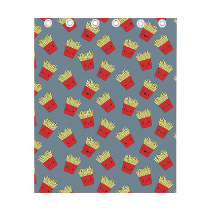 Cute French Fries Pattern Print Curtain