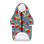 Cute French Fries Pattern Print Dog Zip Up Hoodie