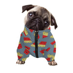 Cute French Fries Pattern Print Dog Zip Up Jacket