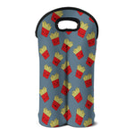 Cute French Fries Pattern Print Double Neoprene Wine Tote