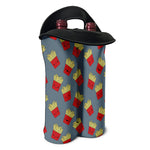 Cute French Fries Pattern Print Double Neoprene Wine Tote