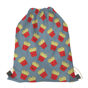 Cute French Fries Pattern Print Drawstring Bag