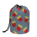 Cute French Fries Pattern Print Drawstring Makeup Bag
