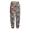 Cute French Fries Pattern Print Fleece Lined Knit Pants