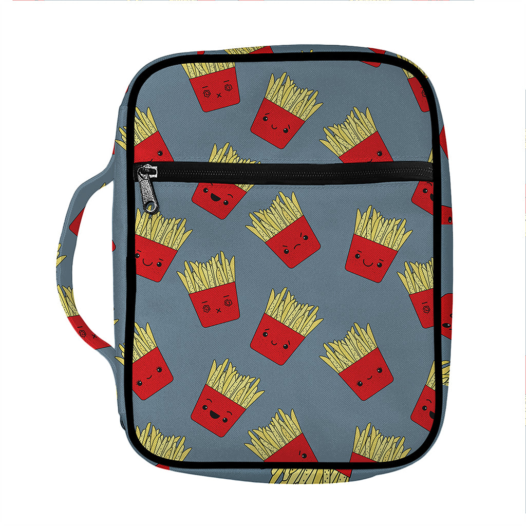 Cute French Fries Pattern Print Front Pocket Bible Bag