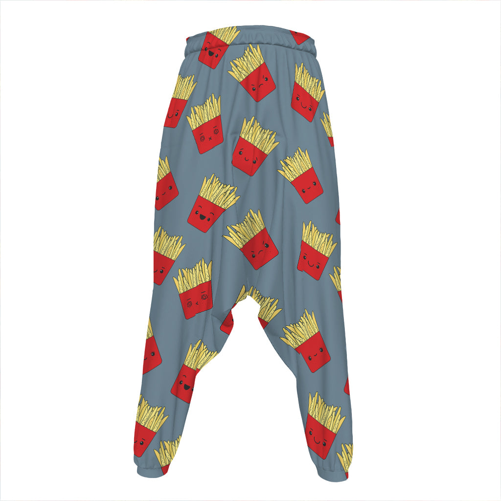 Cute French Fries Pattern Print Hammer Pants