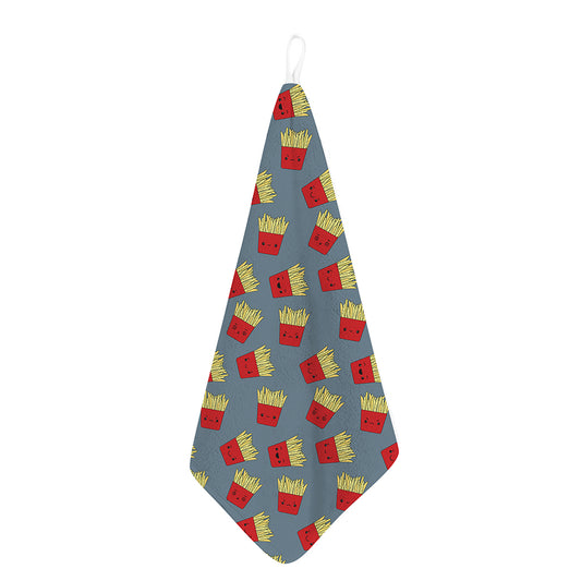 Cute French Fries Pattern Print Hand Towel