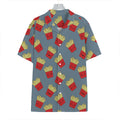Cute French Fries Pattern Print Hawaiian Shirt