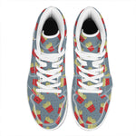 Cute French Fries Pattern Print High Top Leather Sneakers