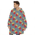 Cute French Fries Pattern Print Hoodie Blanket