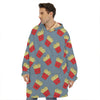 Cute French Fries Pattern Print Hoodie Blanket