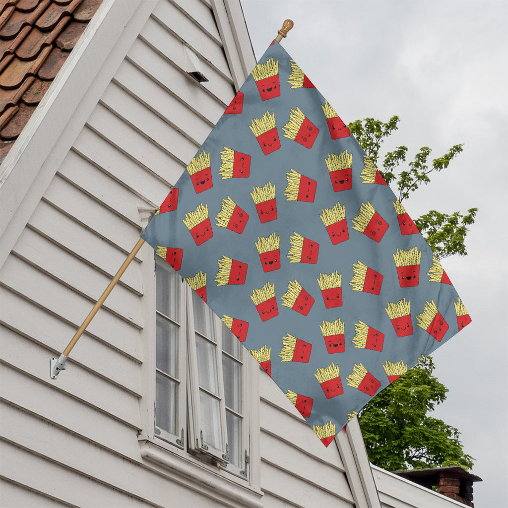 Cute French Fries Pattern Print House Flag