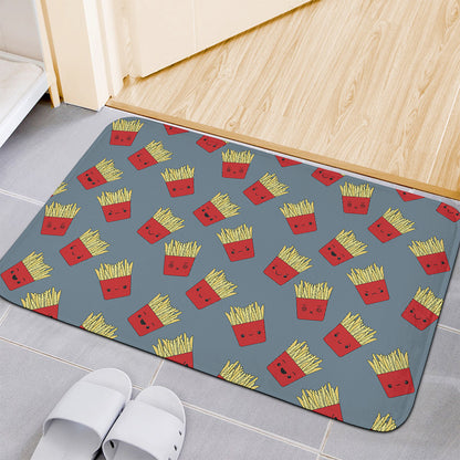 Cute French Fries Pattern Print Indoor Door Mat
