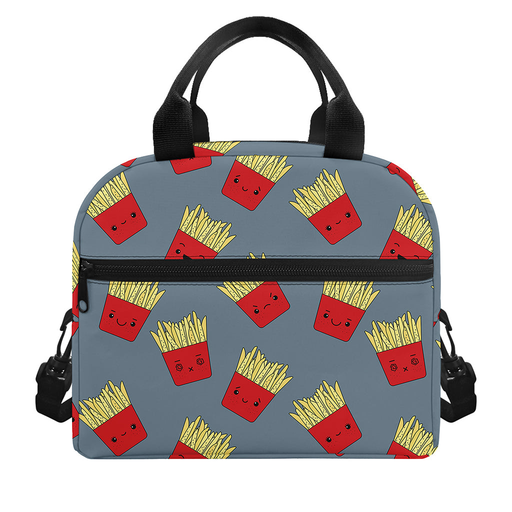 Cute French Fries Pattern Print Insulated Lunch Bag